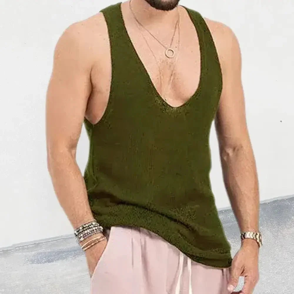 Men's Scoop Neck Knit Tank - Update AvenueTrendsi100400946722596100400946722596912eb87ff41842a7b12caf8e33ba0c9d - MaxArmy Green