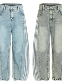Men's Side Striped Wide Leg Jeans - Update AvenueTrendsi100400282725129100400282725129Men's Side Striped Wide Leg JeansDark Blue