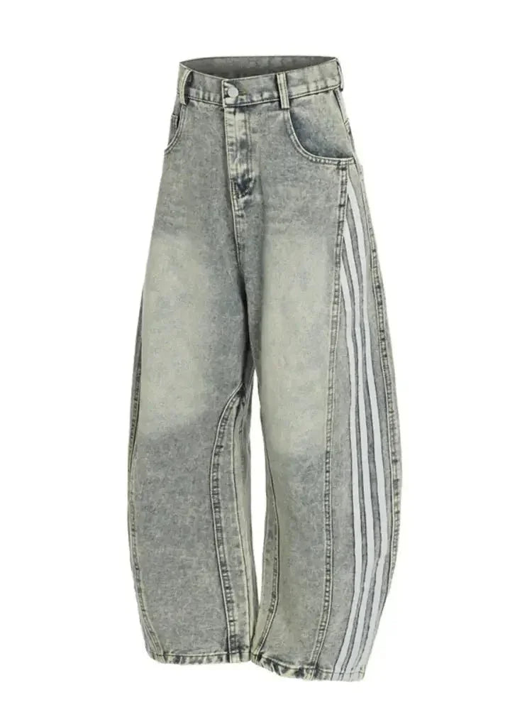 Men's Side Striped Wide Leg Jeans - Update AvenueTrendsi100400282725129100400282725129Men's Side Striped Wide Leg JeansDark Blue