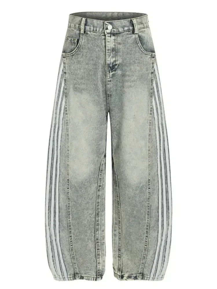Men's Side Striped Wide Leg Jeans - Update AvenueTrendsi100400282725129100400282725129Men's Side Striped Wide Leg JeansDark Blue
