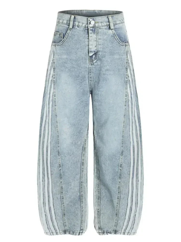 Men's Side Striped Wide Leg Jeans - Update AvenueTrendsi100400282726373100400282726373Men's Side Striped Wide Leg JeansLight Blue