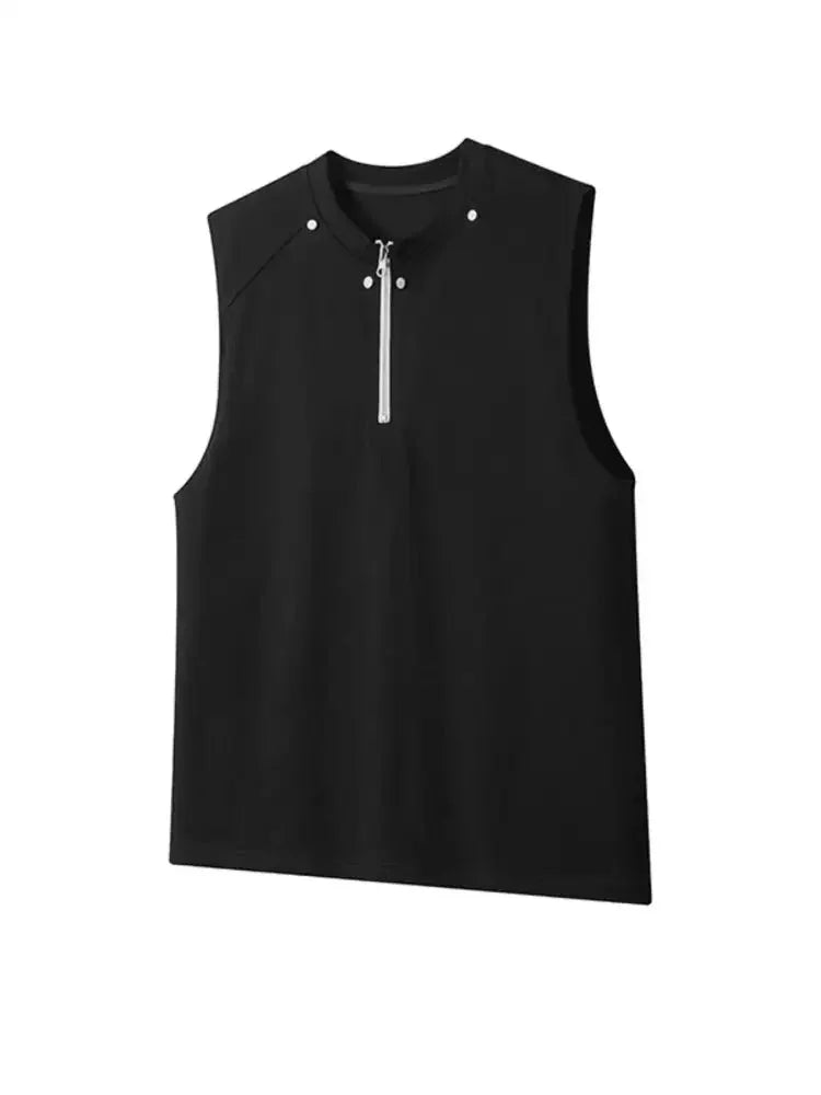 Men's Sleeveless Quarter - Zip Tank Top - Update AvenueTrendsi100400852849287100400852849287fca45464b2324b73a65051bed60f9fe0 - Max - OriginBlack