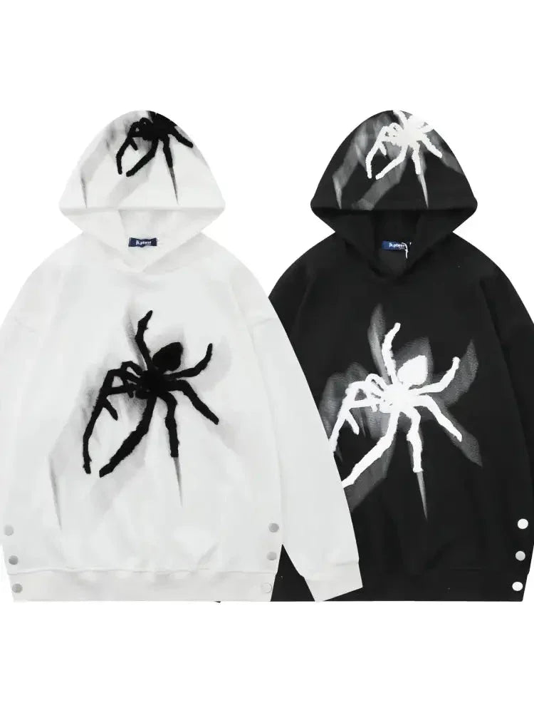 Men's Spider Graphic Oversized Hoodie with Side Button Details - Update AvenueHalloweenTrendsi1004001563503381004001563503384bb915981f924980a113b48160b693f1 - Max - OriginWhite