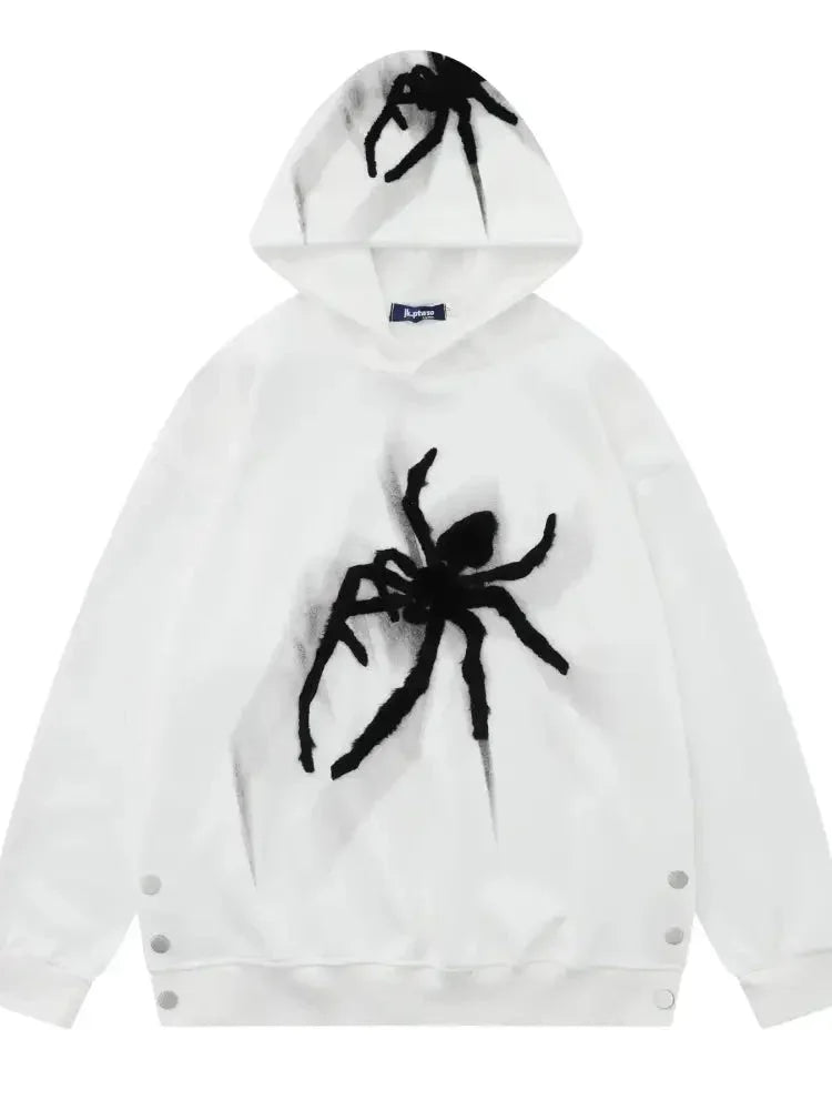 Men's Spider Graphic Oversized Hoodie with Side Button Details - Update AvenueHalloweenTrendsi1004001563503381004001563503380bf937c1b09f4d718633a4d6eff050e1 - Max - OriginWhite