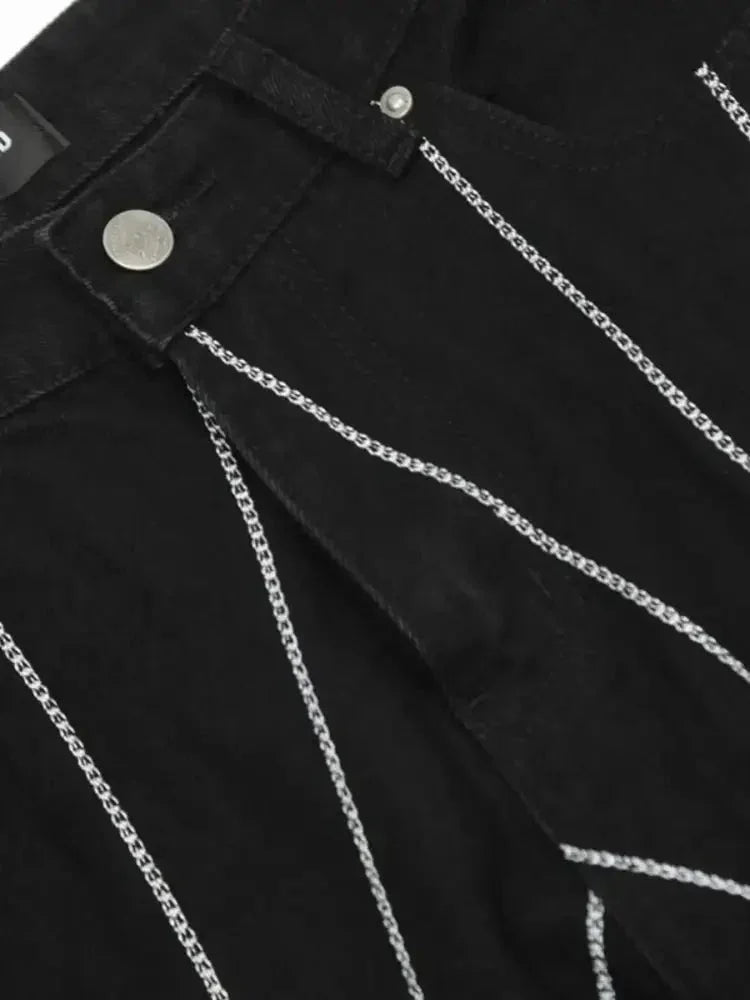 Men's Spider Web Embroidered Flared Jeans - Update AvenueTrendsi100400294337485100400294337485Men's Spider Web Embroidered Flared JeansBlack