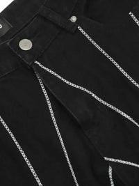 Men's Spider Web Embroidered Flared Jeans - Update AvenueTrendsi100400294337485100400294337485Men's Spider Web Embroidered Flared JeansBlack