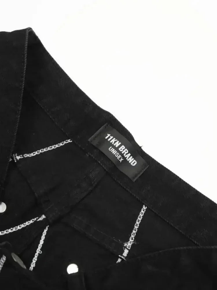 Men's Spider Web Embroidered Flared Jeans - Update AvenueTrendsi100400294337485100400294337485Men's Spider Web Embroidered Flared JeansBlack