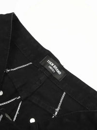 Men's Spider Web Embroidered Flared Jeans - Update AvenueTrendsi100400294337485100400294337485Men's Spider Web Embroidered Flared JeansBlack