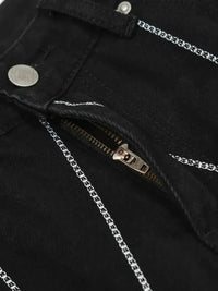 Men's Spider Web Embroidered Flared Jeans - Update AvenueTrendsi100400294337485100400294337485Men's Spider Web Embroidered Flared JeansBlack