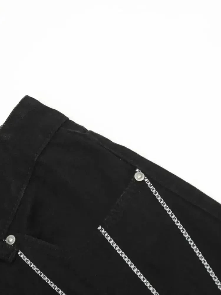 Men's Spider Web Embroidered Flared Jeans - Update AvenueTrendsi100400294337485100400294337485Men's Spider Web Embroidered Flared JeansBlack