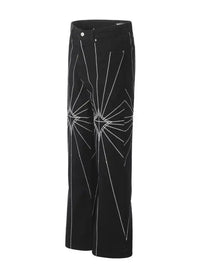Men's Spider Web Embroidered Flared Jeans - Update AvenueTrendsi100400294337485100400294337485Men's Spider Web Embroidered Flared JeansBlack