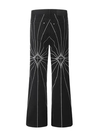 Men's Spider Web Embroidered Flared Jeans - Update AvenueTrendsi100400294337485100400294337485Men's Spider Web Embroidered Flared JeansBlack