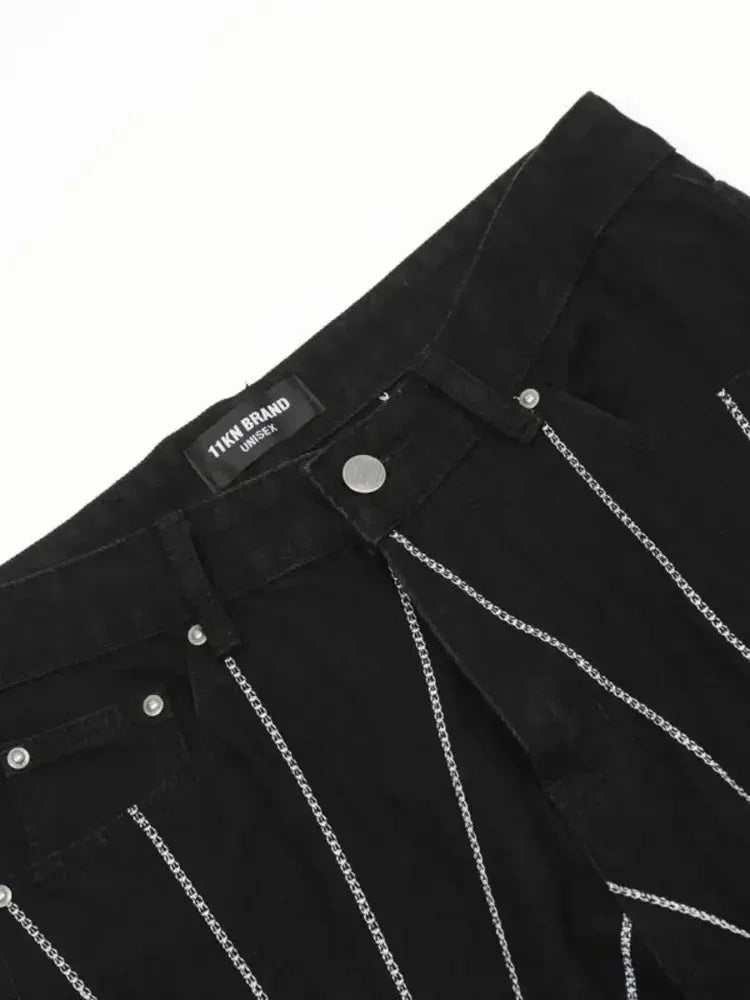 Men's Spider Web Embroidered Flared Jeans - Update AvenueTrendsi100400294337485100400294337485Men's Spider Web Embroidered Flared JeansBlack
