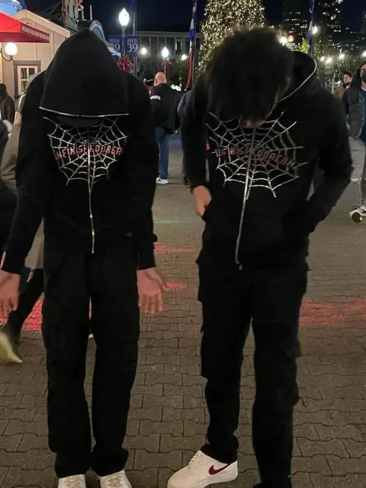 Men's Spider Web Rhinestones Zip - Up Hoodie - Update AvenueHalloweenTrendsi100400467813759100400467813759981a62ad - e66d - 4bd7 - ba50 - c7ab03541c1c - MaxBlack