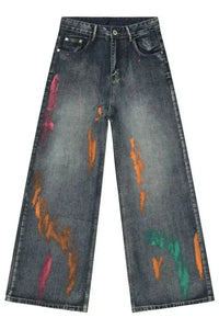 Men's Splash Print Wide Leg Jeans - Update AvenueTrendsi100400244335002100400244335002Men's Splash Print Wide Leg JeansMedium