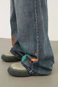 Men's Splash Print Wide Leg Jeans - Update AvenueTrendsi100400244335002100400244335002Men's Splash Print Wide Leg JeansMedium