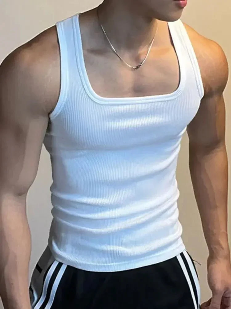 Men's Square Neck Wide Strap Tank - Update AvenueTrendsi100400736621762100400736621762b0062121 - e44b - 4f6d - bfda - 49cec730d7e8 - MaxWhite