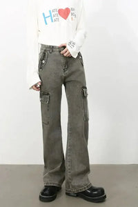 Men's Straight Leg Jeans with Cargo Pockets - Update AvenueTrendsi100400285690136100400285690136Men's Straight Leg Jeans with Cargo PocketsDark Gray