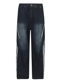 Men's Stripe Wash Straight Leg Jeans