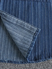 Men's Striped Button Down Denim Shirt