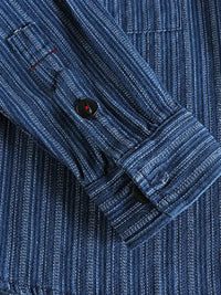 Men's Striped Button Down Denim Shirt