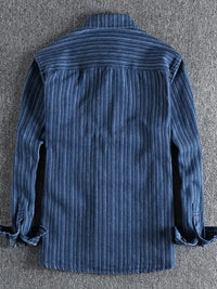 Men's Striped Button Down Denim Shirt