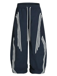 Men's Striped Drawstring Wide Leg Pants