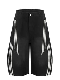 Men's Striped Loose Fit Denim Shorts