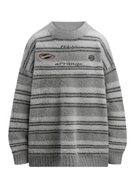 Men's Striped Round Neck Long Sleeve Sweater