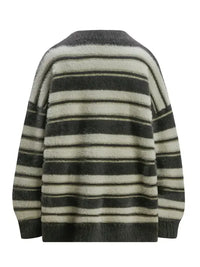 Men's Striped Round Neck Long Sleeve Sweater