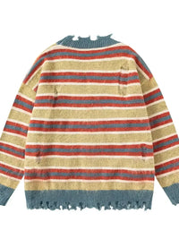 Men's Striped V-Neck Button Up Cardigan