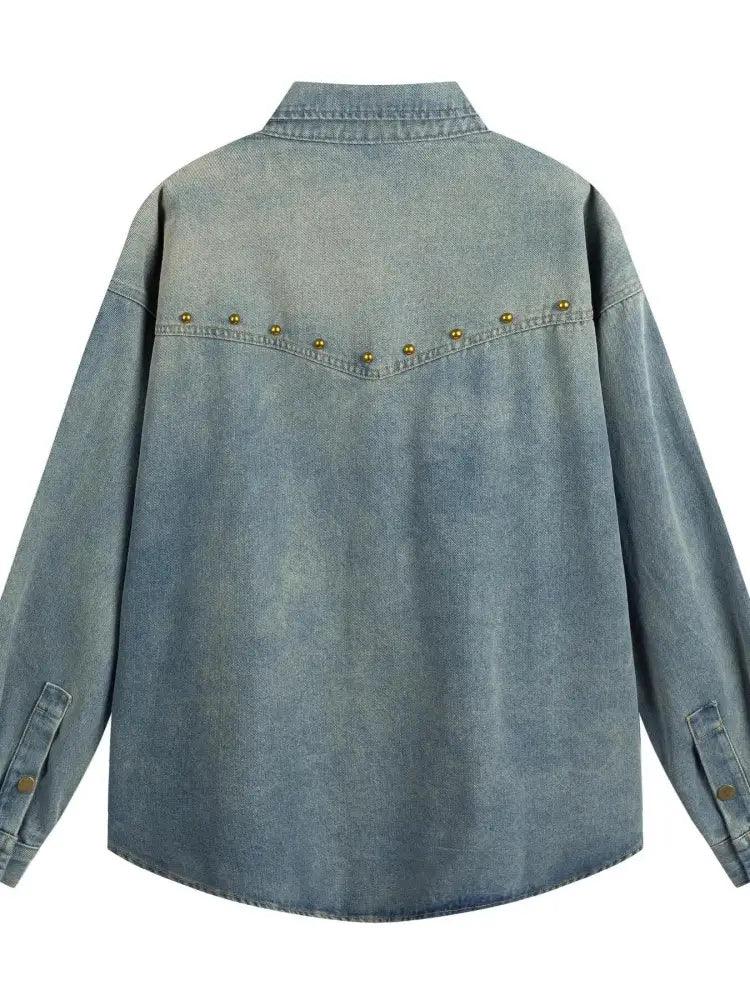 Men's Studded Long Sleeve Denim Shirt - Update AvenueTrendsi100400989519035100400989519035Men's Studded Long Sleeve Denim ShirtBlue