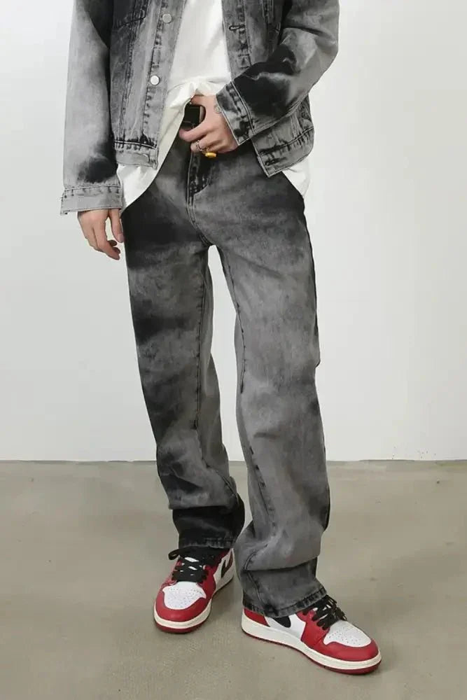 Men's Tie Dye Baggy Jeans with Pockets - Update AvenueTrendsi100400835761093100400835761093Men's Tie Dye Baggy Jeans with PocketsDark Gray