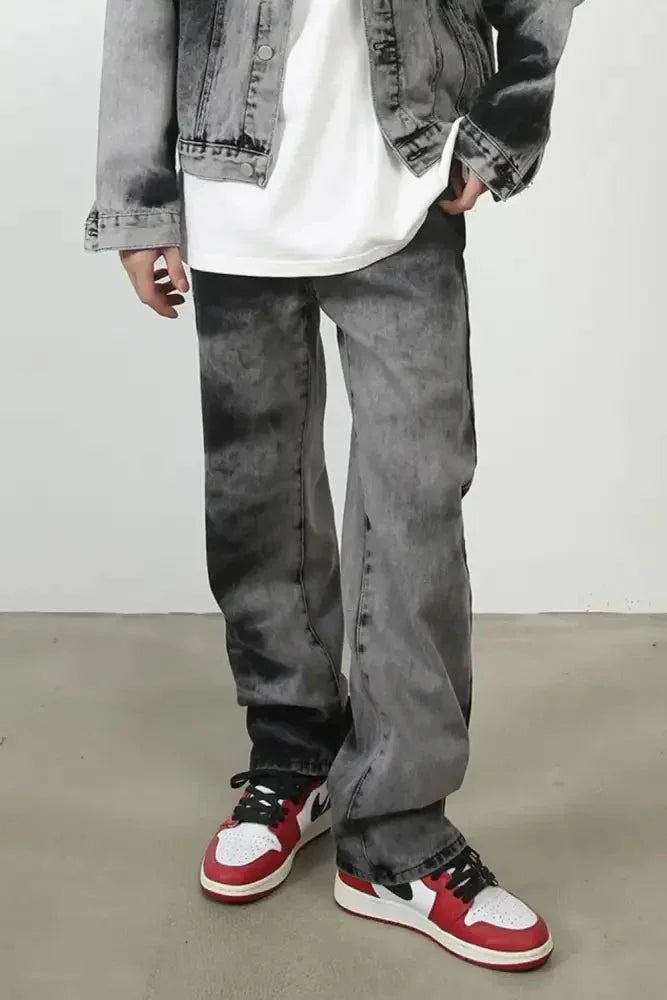 Men's Tie Dye Baggy Jeans with Pockets - Update AvenueTrendsi100400835761093100400835761093Men's Tie Dye Baggy Jeans with PocketsDark Gray