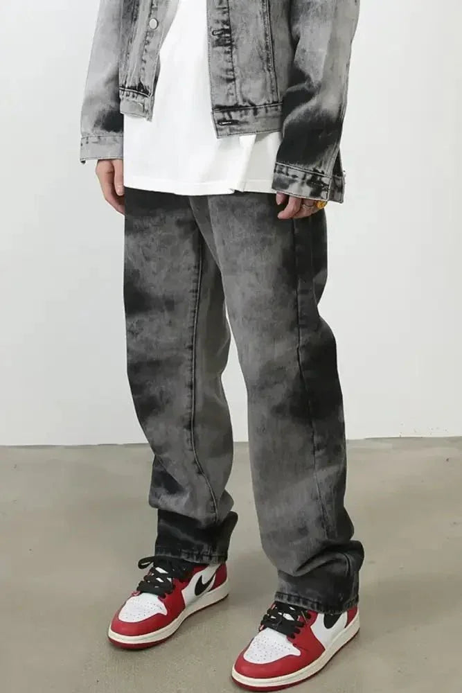 Men's Tie Dye Baggy Jeans with Pockets - Update AvenueTrendsi100400835761093100400835761093Men's Tie Dye Baggy Jeans with PocketsDark Gray
