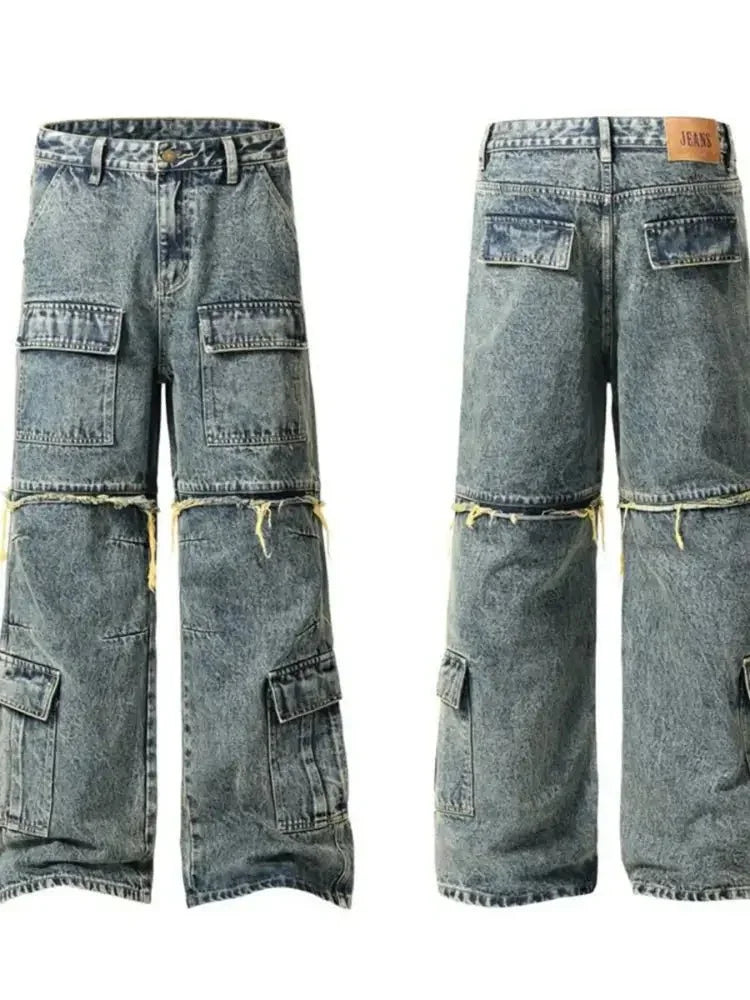 Men's Vintage Distressed Multi - Pocket Cargo Jeans - Update AvenueTrendsi100400025753429100400025753429Men's Vintage Distressed Multi - Pocket Cargo JeansVintage Blue