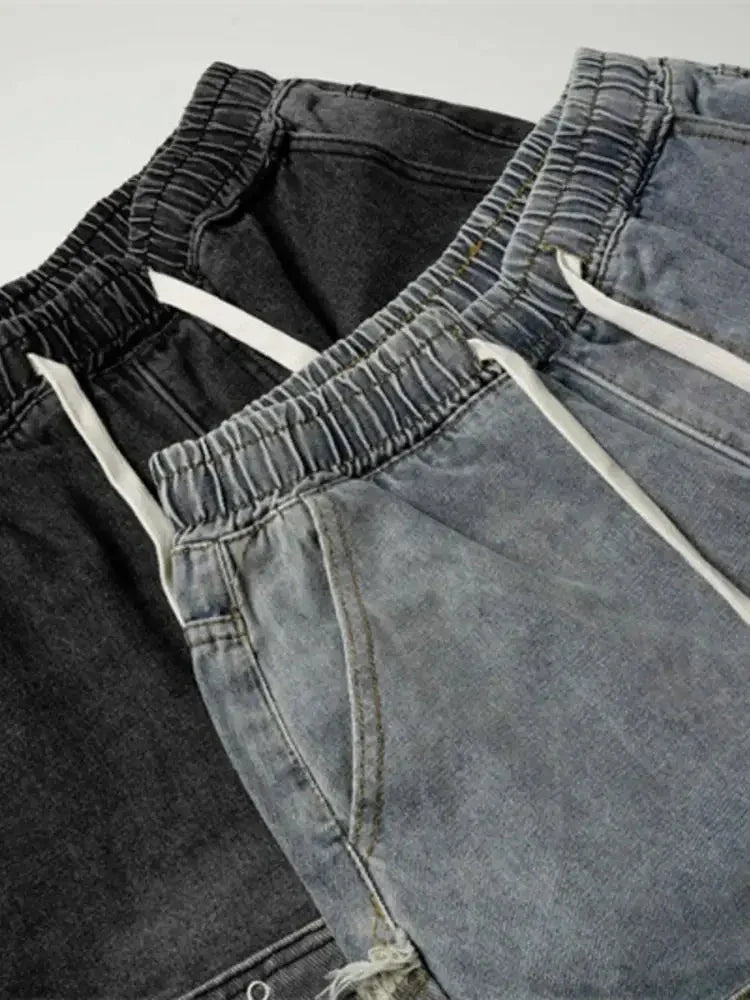 Men's Vintage Patchwork Camo Denim Shorts - Update AvenueTrendsi100400225547194100400225547194Men's Vintage Patchwork Camo Denim ShortsNostalgic Blue