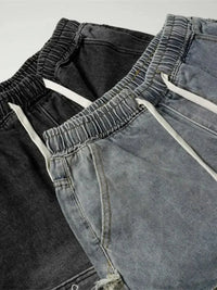 Men's Vintage Patchwork Camo Denim Shorts - Update AvenueTrendsi100400225547194100400225547194Men's Vintage Patchwork Camo Denim ShortsNostalgic Blue