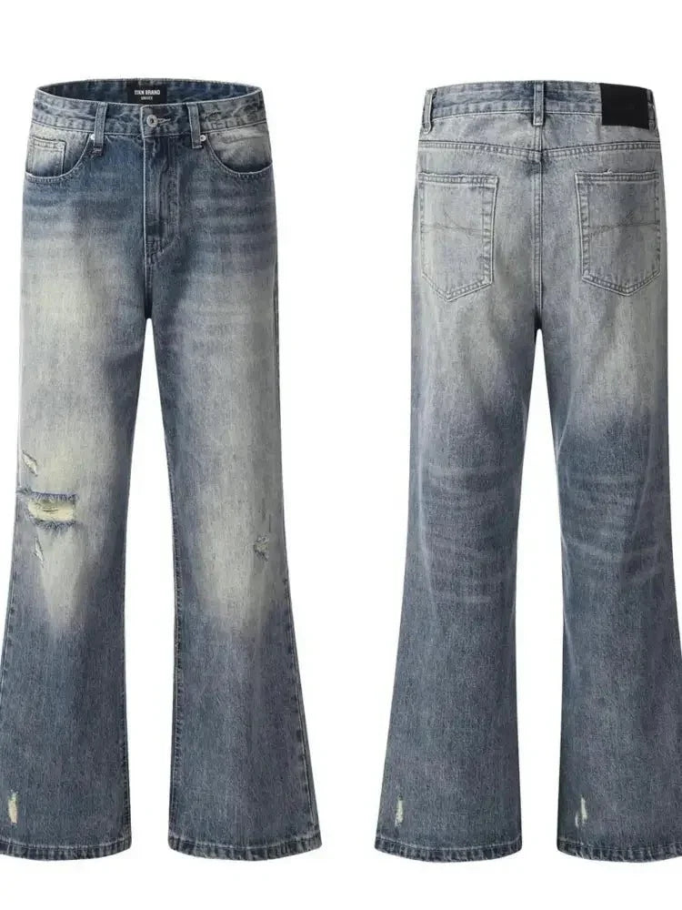 Men's Vintage Wash Distressed Jeans - Update AvenueTrendsi100400728323203100400728323203Men's Vintage Wash Distressed JeansWashed Blue