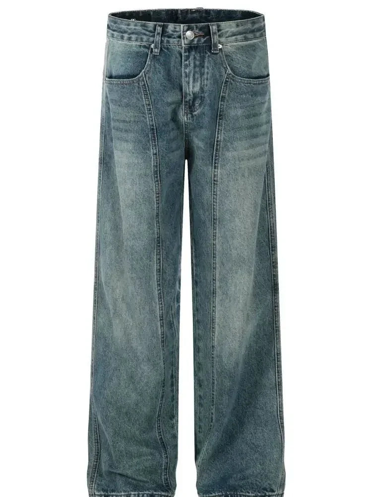 Men's Vintage Wash Wide Leg Denim Jeans - Update AvenueTrendsi100400078398603100400078398603Men's Vintage Wash Wide Leg Denim JeansBlue