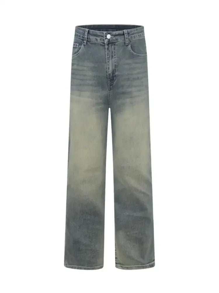 Men's Vintage Wash Wide Leg High-Rise Jeans