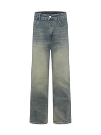 Men's Vintage Wash Wide Leg High-Rise Jeans