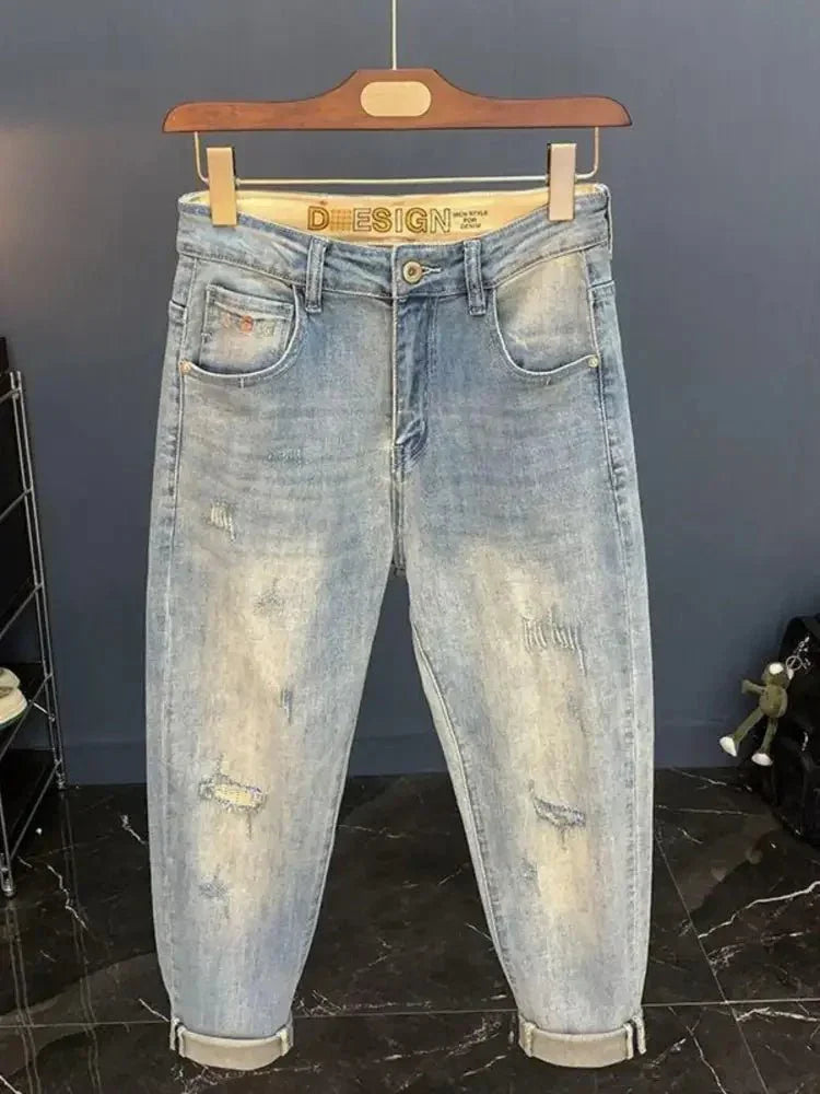 Men's Vintage Washed Distressed Boyfriend Jeans - Update AvenueTrendsi100400208607308100400208607308Men's Vintage Washed Distressed Boyfriend JeansLight Blue