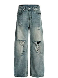 Men's Vintage Washed Distressed Wide Leg Jeans - Update AvenueTrendsi100400800255652100400800255652Men's Vintage Washed Distressed Wide Leg JeansBlue