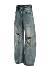 Men's Vintage Washed Distressed Wide Leg Jeans - Update AvenueTrendsi100400800255652100400800255652Men's Vintage Washed Distressed Wide Leg JeansBlue