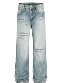 Men's Vintage Washed Distressed Wide - Leg Jeans - Update AvenueTrendsi100400903910217100400903910217Men's Vintage Washed Distressed Wide - Leg JeansBlue