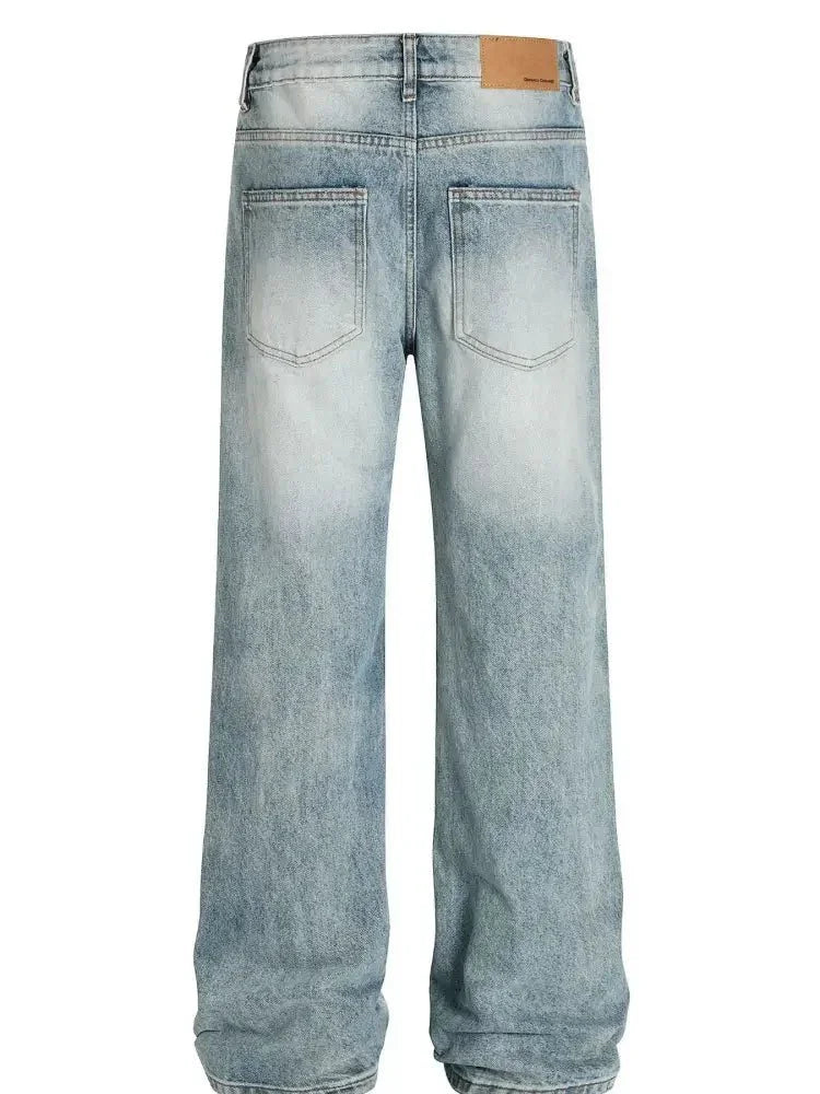 Men's Vintage Washed Distressed Wide - Leg Jeans - Update AvenueTrendsi100400903910217100400903910217Men's Vintage Washed Distressed Wide - Leg JeansBlue