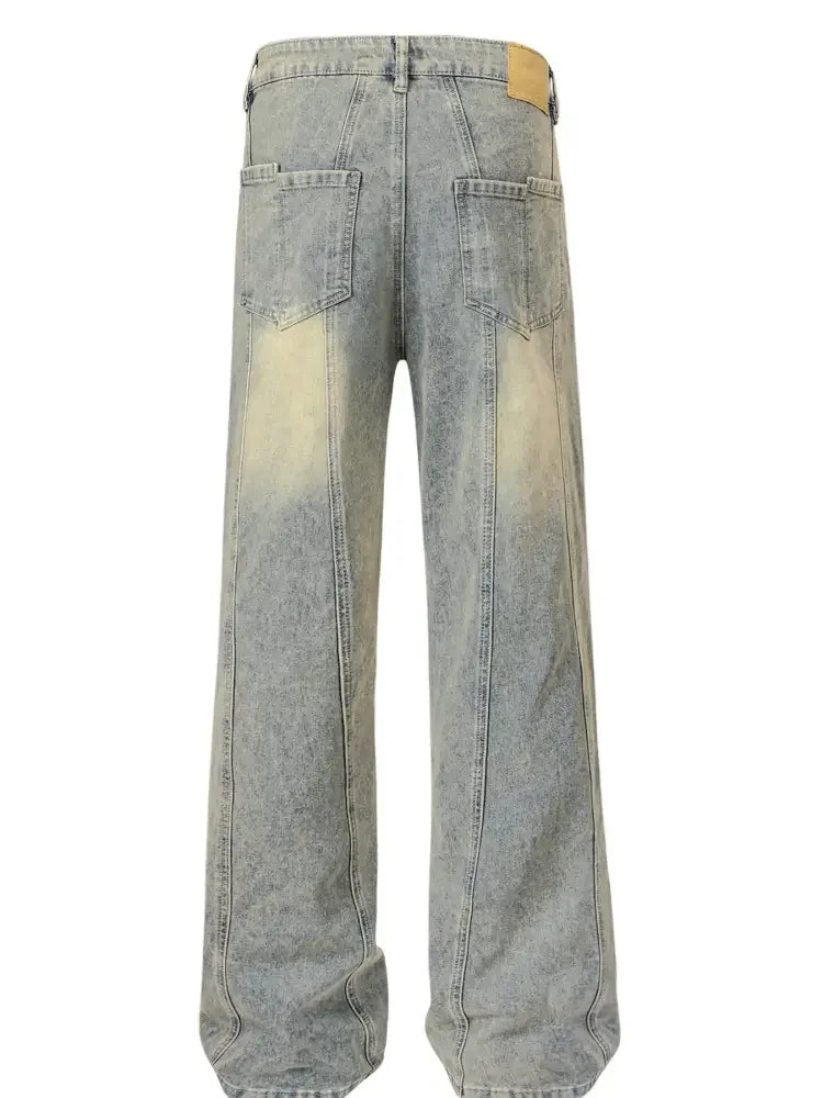 Men's Vintage Washed Wide Leg Jeans