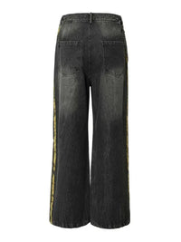 Men's Vintage Washed Wide Leg Jeans with Chain Detail - Update AvenueTrendsi100400573763134100400573763134Men's Vintage Washed Wide Leg Jeans with Chain DetailLava Black