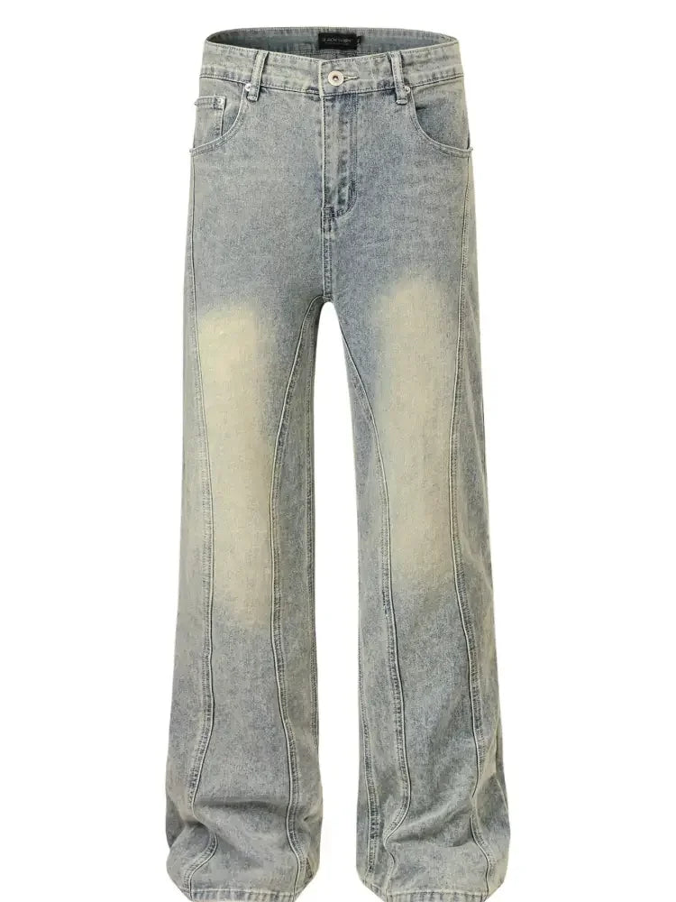 Men's Vintage Washed Wide Leg Jeans